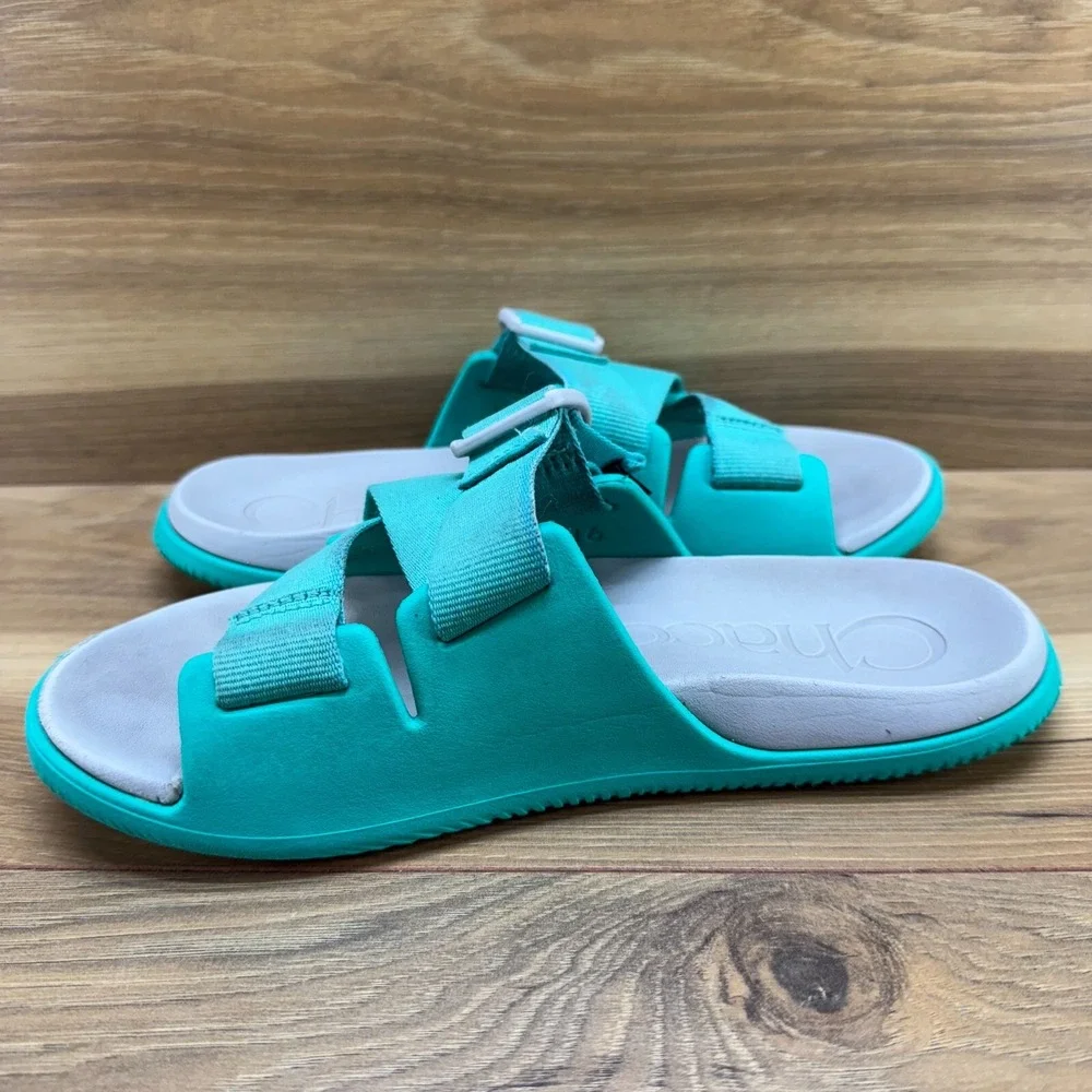 Chaco Womens Sandals Size 6 Chillos Aqua Green Slides